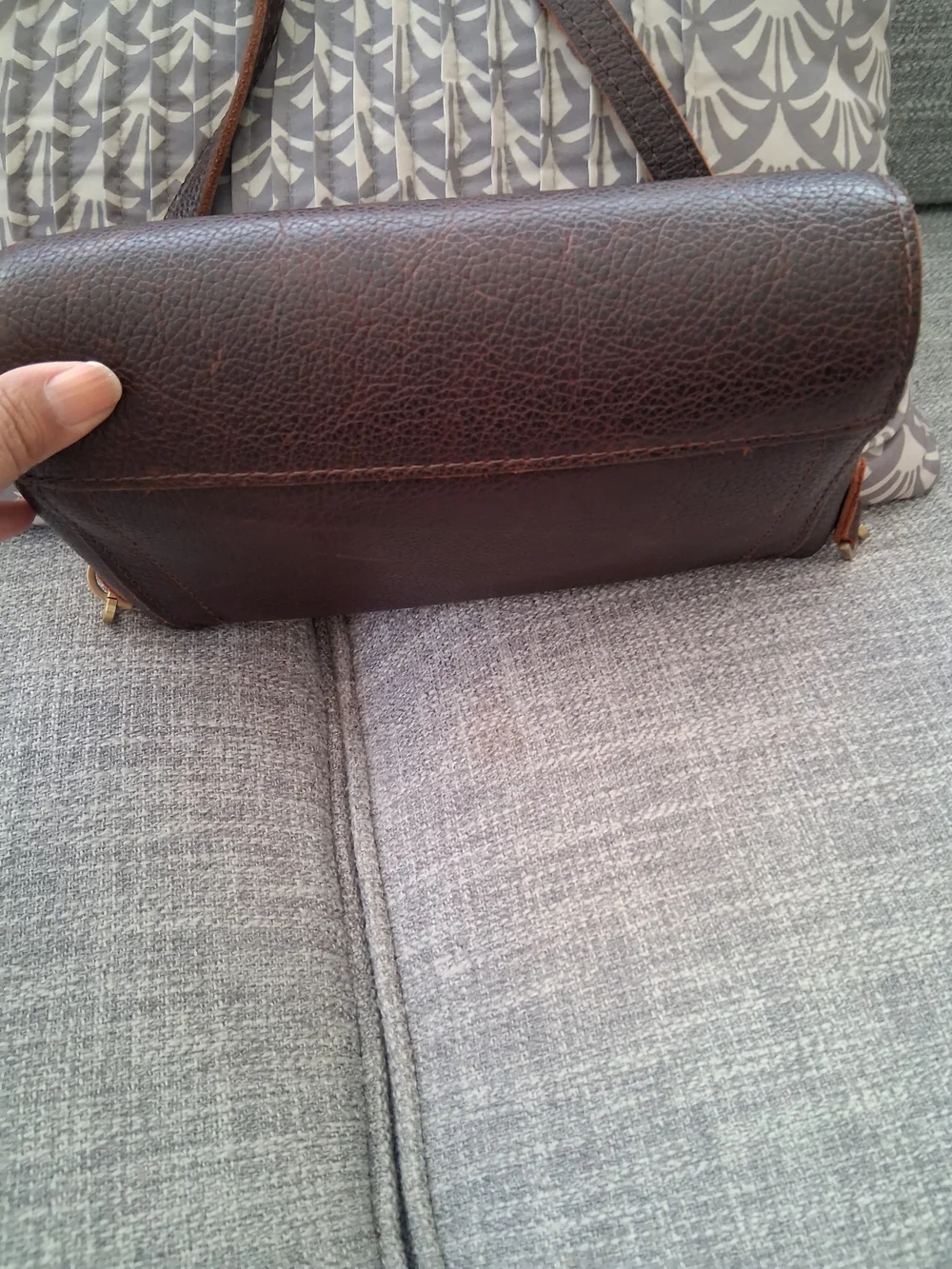 Porland Genuine Leather Brown Crossbody Bag - Classic Unisex  Large